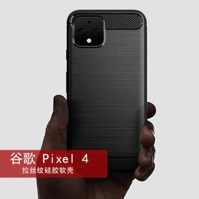 Custodia per cellulare spazzolata antiurto in fibra di carbonio per Google Pixel 4 Google Pixel 4 XL