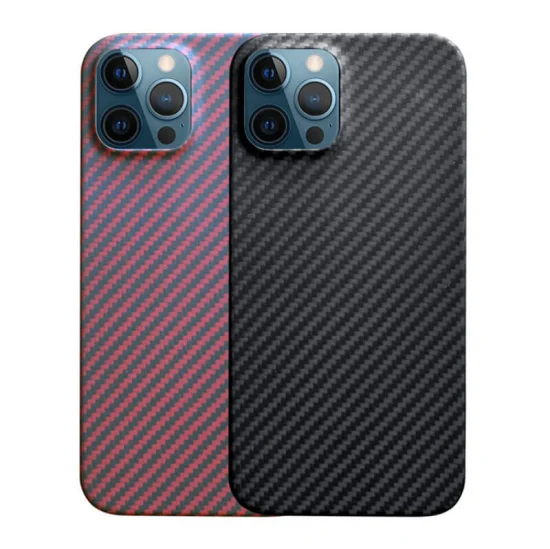 Custodia per telefono Kevlar all'ingrosso per iPhone 12 Cover Accessori per telefoni cellulari Custodia protettiva per telefono impermeabile nera rossa di lusso