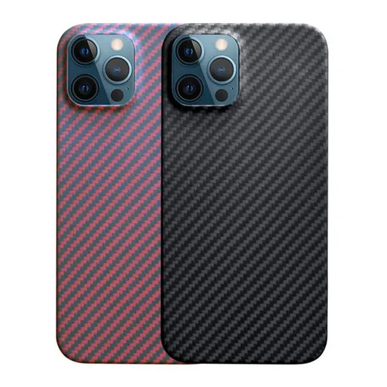 Custodia per cellulare in vera fibra di carbonio Kevlar adatta per telefono cellulare iPhone12 PRO Max Half Pack Ultra