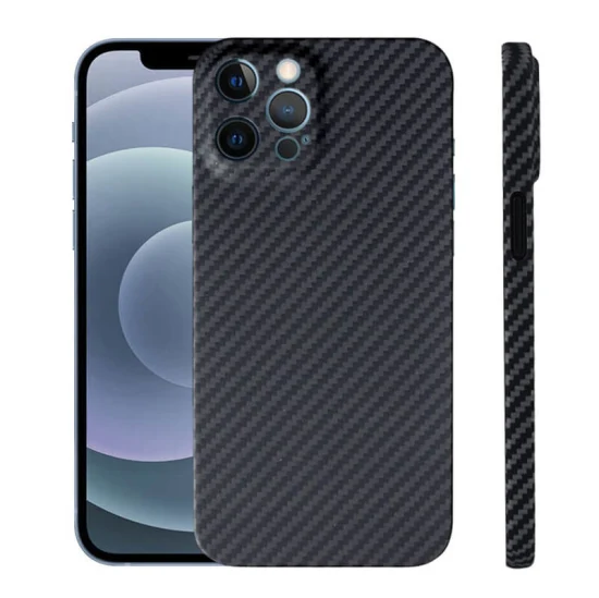 Custodia per cellulare con struttura blu in Kevlar antiurto con foro fine per protezione della fotocamera all'ingrosso in lotti per custodia per iPhone